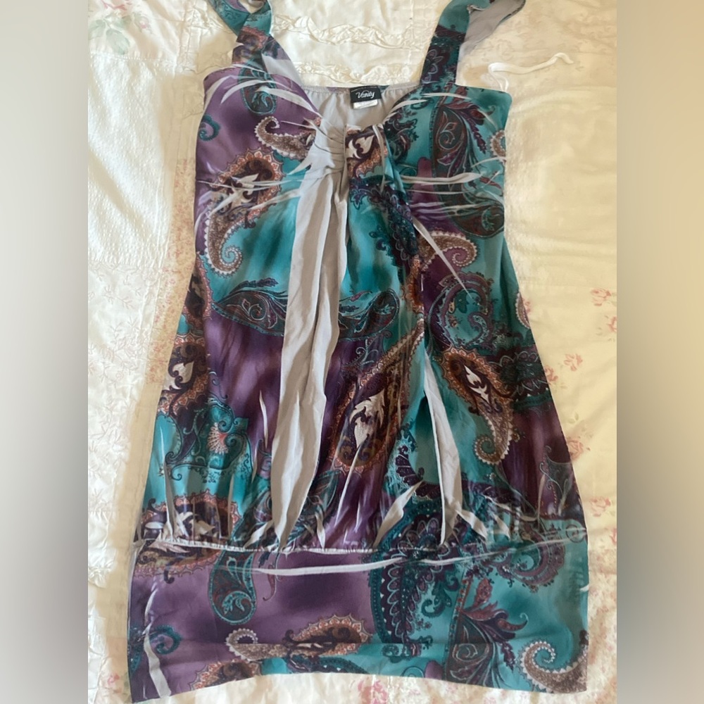 Patterned with designs, Mini dress or long shirt